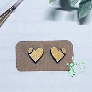 Baseball and Or Softball Heart Earrings File - SVG File - Scored Stud - Glowforge Ready - INSTANT DOWNLOAD - Glowforge Earring File