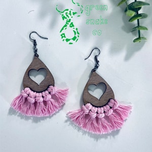 Heart Macrame Dangle Earrings File - SVG File - Fast Cut - Glowforge Ready - INSTANT DOWNLOAD - Glowforge Earring File