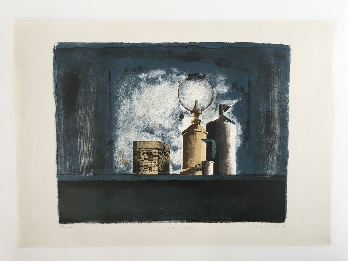 Helmut Otto original signierte Lithographie 1963 Etsy.de