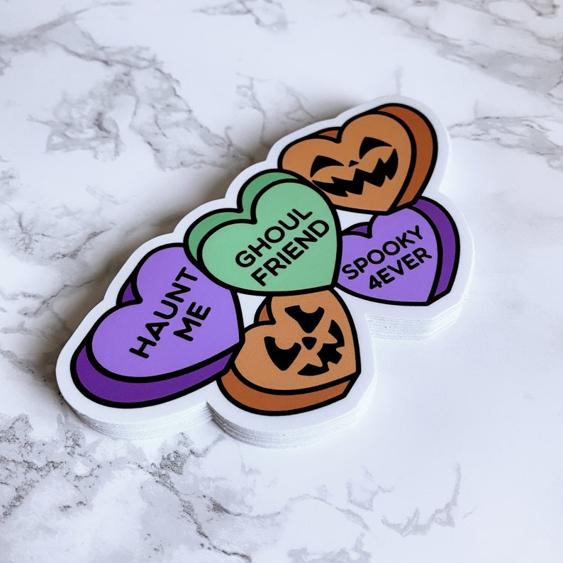 Halloween Conversation Hearts Sticker Etsy