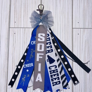 Personalized Cheer or Dance zipper pull - zipper bag tag - backpack charm - cheer pull up - dance pull up - ribbon charm