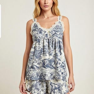koreanisches luxuriöses Damen Pyjama Set - kühlender Stoff, weich und atmungsaktiv mit integrierter BH-Cup, Tops, kurze, lange Hose (3sets), freie Größe