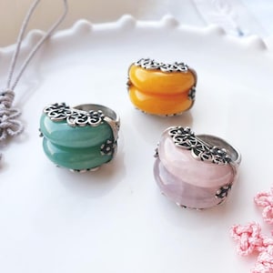 Jade Adjustable Size Ring Korean Traditional Vintage