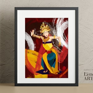 Balinese Painting | Legong Dancer | PRINTABLE Art Painting, DIGITAL DOWNLOAD, Print Wall Art, Home Decor Ideas