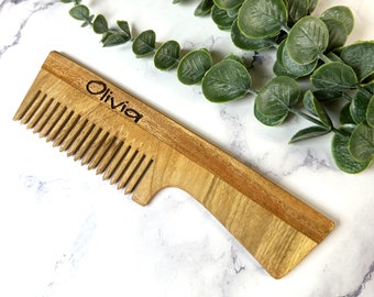 Personalized Hair Comb Neem Wood Gifts for Her Mom Women Girlfriend Gift Anniversary Gift Mother Day Gift Custom Engraved Comb Eco Gift