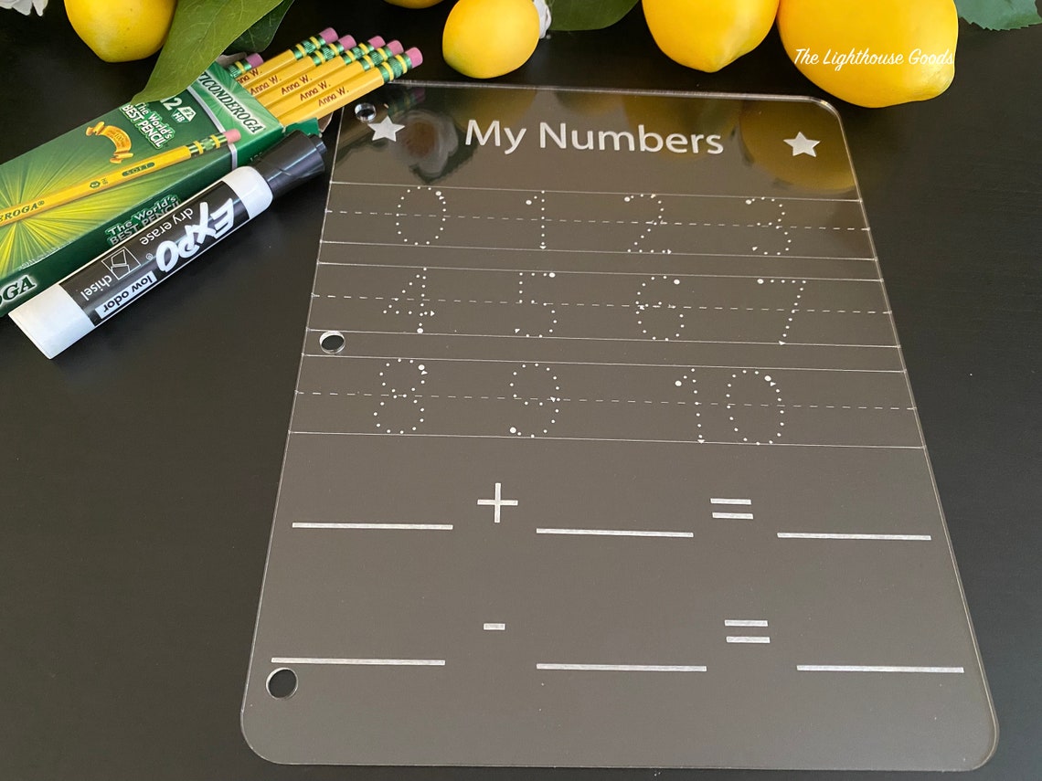 Dry Erase Letter Tracing Dry Erase Alphabet Board Number Etsy