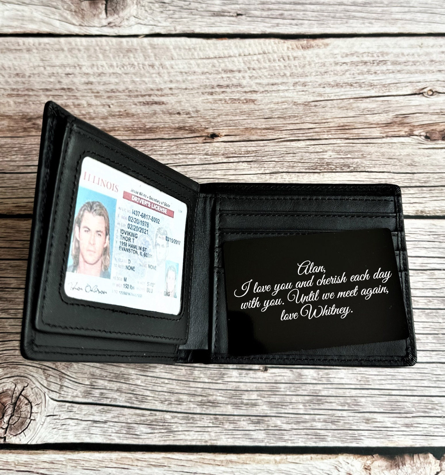 Wallet Card Message Personalized Wallet Card Custom Wallet Insert Personalized Message Card ...