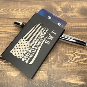 Gepersonaliseerde minimalistische portemonnee Slanke herenportemonnee Aangepaste RFID-portemonnee We The People-portemonnee Geldclip creditcard Minimalistische pop-upportemonnee