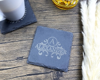 Personalized Engraved Slate Coasters Gifts for Her Coaster Set Housewarming Gifts Wedding Gifts Mom Grandma Christmas Gifts Birthday Luxury