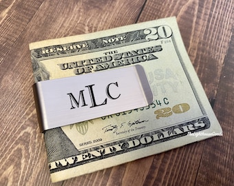 Personalized Stainless Steel Money Clip Custom Engraved Gift Groomsmen Husband Anniversary Engraved Dad