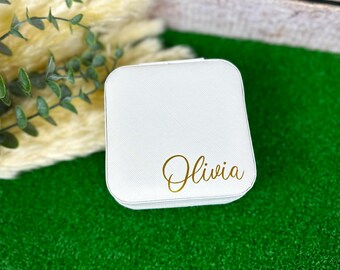 Custom Name Jewelry Box Personalized Travel Jewelry Organizer Bridesmaid Gift, Wedding Case