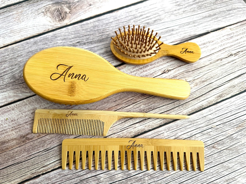 personalized hair brush bamboo hair brush bamboo brush Toddler hairbrush