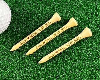 Personalized Wooden Golf Tees: Engraved Wedding, Father's Day Gift 2 3/4 Groomsmen Tees Anniversary