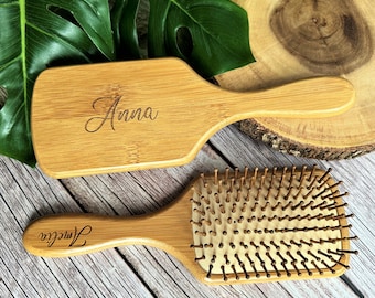 Personalized Bamboo Hair Brush Wood Paddle Hair Brush Mother Day Gift Grandma gift Girl Bridesmaid Gift Mom Natural Gift Hairbrush Kid gift