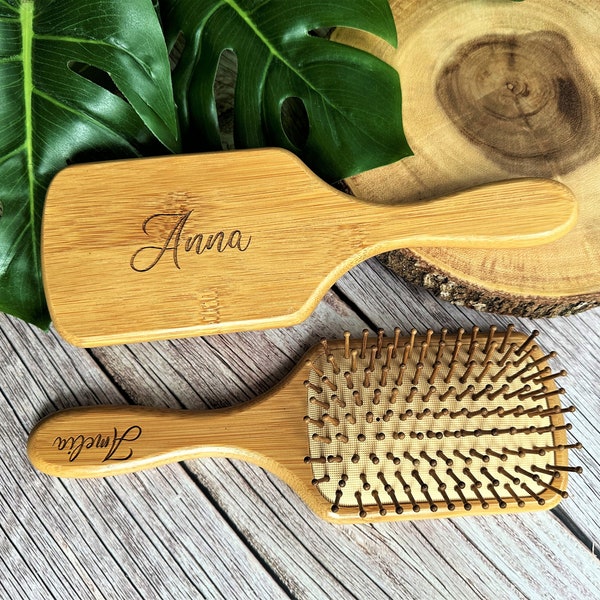 Personalized Bamboo Hair Brush Wood Paddle Hair Brush Mother Day Gift Grandma gift Girl Bridesmaid Gift Mom Natural Gift Hairbrush Kid gift