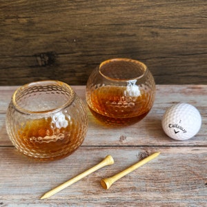 Spersonalizowany zestaw szklanek do whisky i piłki golfowej Rock Bourbon dla drużbów, prezent na Dzień Ojca dla golfisty
