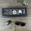 Engraved Watch Box: Personalized Leatherette Storage Case, Gift for Men Personalized Father Day Anniversary