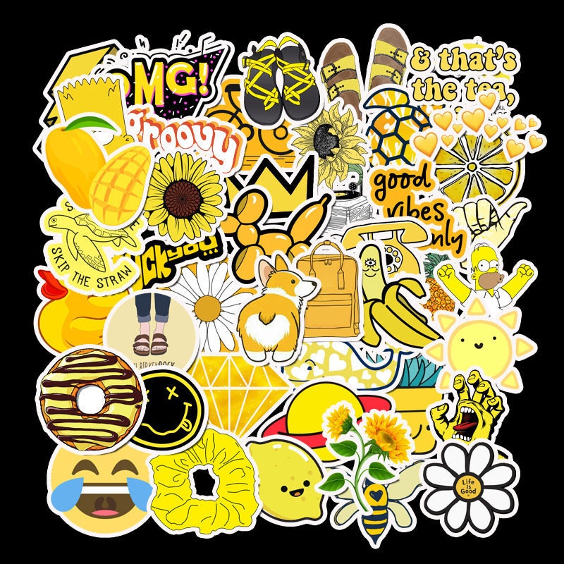 Yellow Vsco Sticker Pack 50pcs - Etsy Canada