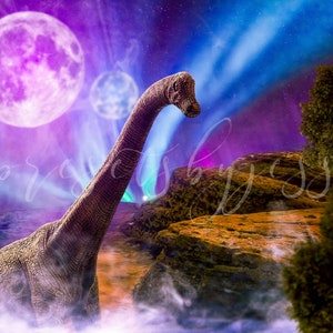 Dinosaur Fantasy Background, Mystic Backdrop, Fantasy Backdrop, Dinosaur Background, Digital Backdrop, Digital Background