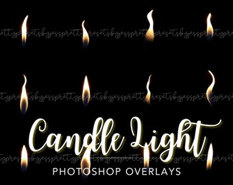 Candle Flame Overlays, Light for Photoshop Editing, Halloween Photoshop Fire, Christmas Magic Flame Photoshop Overlays, Candle Light Overlay