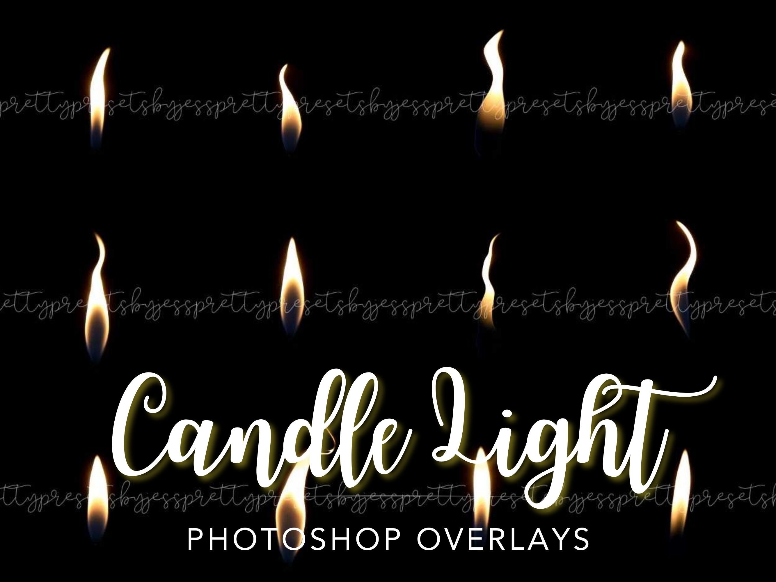 Candle Flame Overlays, Light for Photoshop Editing, Halloween