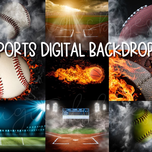 Telón de fondo digital deportivo, luces del estadio de béisbol, telones de fondo de béisbol, plantillas deportivas de Photoshop Fondo digital deportivo Telón de fondo de softbol