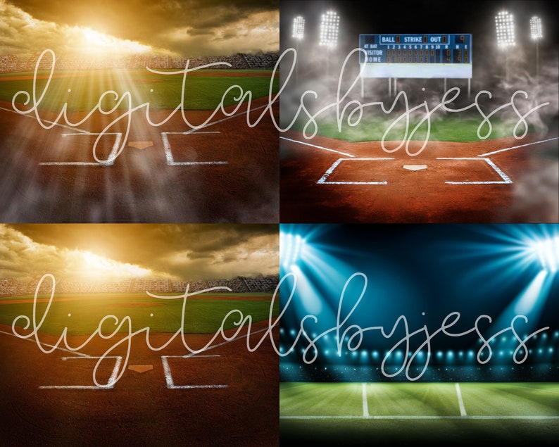 Sports Digital Backdrop, Baseball Stadium Lights, Baseball Backdrops ...