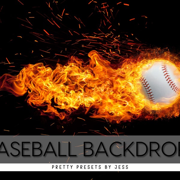 Baseball Backdrop, Sports Digital Background, Sports Backdrop, Baseball Flame Photo, Baseball Photo Background, Photoshop Sports Templates