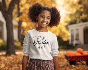 White Kids Shirt Mockup, Girls Sweater Mockup White Fall Mockup Toddler Tshirt Mock Ups Youth Mockup Bundle Childrens Mockup Clothing Mockup
