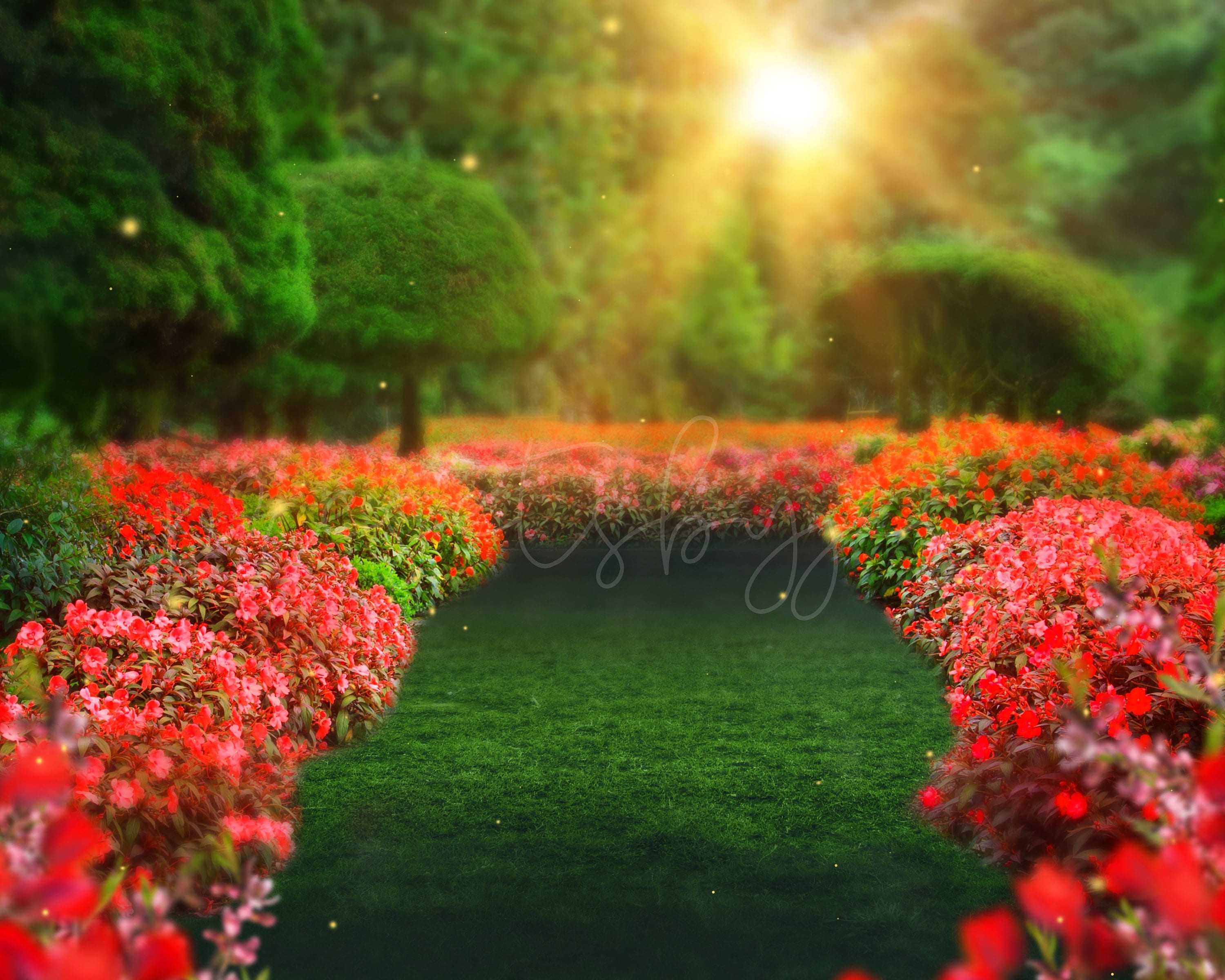 Flower Garden Digital Backdrop Flower Backdrop Spring Etsy