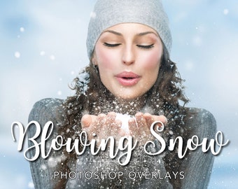 Blowing Snow Overlay for Photoshop, Winter Overlay Bundle, Photoshop Snow Overlay, Blowing Snow Overlay Photoshop, Christmas Overlay