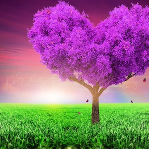 Pink Digital Backdrop, Fairy Backdrop, Digital Flower Backdrop, Photoshop Heart Background Photography Backdrop, Magical Digital Background