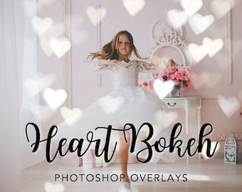 Heart Bokeh Overlays, Bokeh Heart Photoshop Overlays, Pink Heart Overlays, Bokeh Light, Maternity Overlays, Newborn Overlay Hearts Photoshop