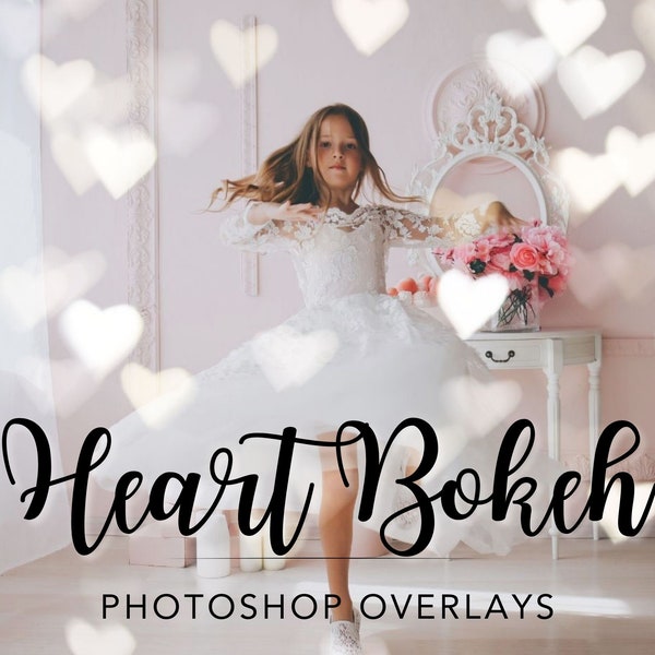 Heart Bokeh Overlays, Bokeh Heart Photoshop Overlays, Pink Heart Overlays, Bokeh Light, Maternity Overlays, Newborn Overlay Hearts Photoshop