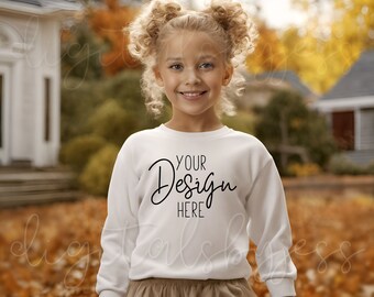White Kids Shirt Mockup, Girls Sweater Mockup White Fall Mockup Toddler Tshirt Mock Ups Youth Mockup Bundle Childrens Mockup Clothing Mockup