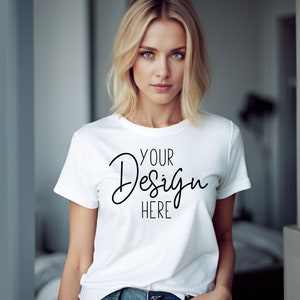 White Shirt Mockup, Womens T-Shirt Mock up White Mockup Tshirt Mock Ups T-shirt Mockup Womens Mockup Shirt Gildan Shirt Mockup Bella Canvas