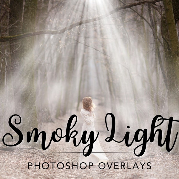 Smoky Light Overlays, Foggy Light Overlay, Sunlight Overlay, Photoshop Overlay, Fog Overlay, Dust Photoshop Layers, Light Leak Photo Overlay