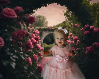 Flower Garden Digital Backdrop, Photography Composite, Flower Garden Background, Floral Arch Photoshop Composite Digital Download