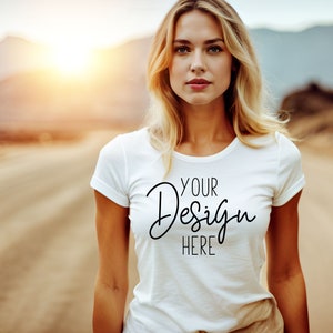 White Shirt Mockup, Womens T-Shirt Mock up White Fall Mockup Tshirt Mock Ups T-shirt Mockup Womens Mockup Shirt Gildan Mockup Bella Canvas