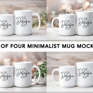 Set of 4 Mug Mockups, blank mug, mock ups, coffee mug mock up, mug mockups, pod ceramic cup white cup mock up bundle with blank smart object