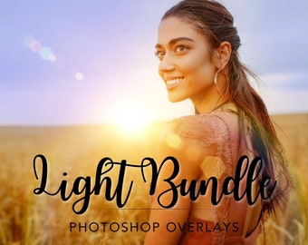 Photoshop Sonnenlicht Overlays, Photoshop Overlay Laternenlicht Overlays, Sonnenuntergang Overlay, Sun Flare Overlay, Magic Lights Overlays Kerzenlicht