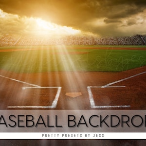 Honkbal digitale achtergrond, honkbal zonlicht digitale achtergrond, rokerige honkbal achtergrond, Photoshop-lagen, Photoshop sportsjablonen