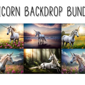 Unicorn Digital Bundle of Unicorn Backdrops for Fantasy Photography, Magical Digital Backgrounds for Photography, Unicorn Digital Artwork