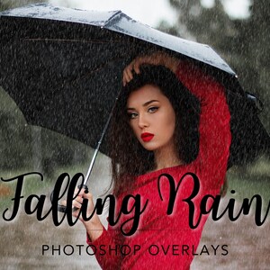 Falling Rain Overlay, Spring Photoshop Overlays, Photoshop Rain Overlay
