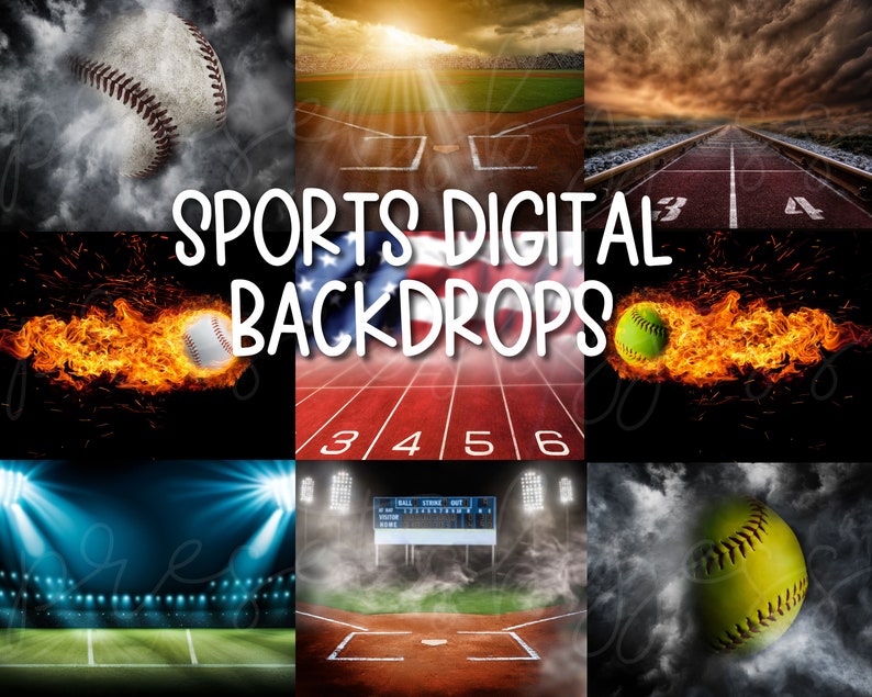 Softball Digital Backdrop, Softball Smoke Photo, Softball Backdrops, Photoshop Sports Templates Sports Digital Background Sports Backdrop image 8