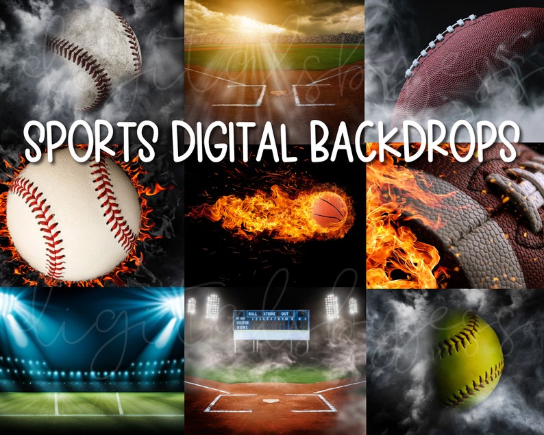 Softball Backdrop, Sports Digital Background, Sports Backdrop, Photoshop Layers, Softball Photo Background, Photoshop Sports Templates image 6