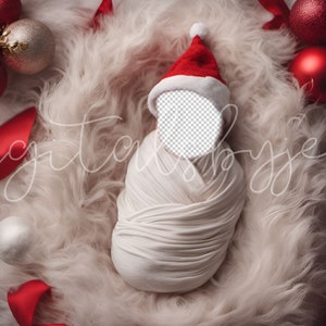Christmas Digital Newborn Backdrop, Newborn Photography Composite Digital Backdrop, Studio Backdrop for Christmas Newborn Photography