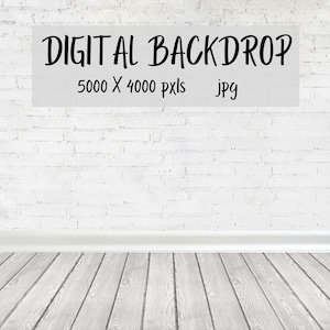 Gray Backgrounds / Photo Editing / Blank Wall Mockup / White Brick Backdrop / Digital Photography Backdrops / Room Backdrop