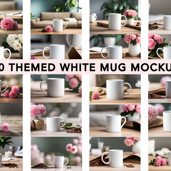 20 Mug Mockup Bundle, blank mug, mock ups, coffee mug mock up, mug mockups, pod ceramic cup white cup mock up bundle, coffee mug mockup