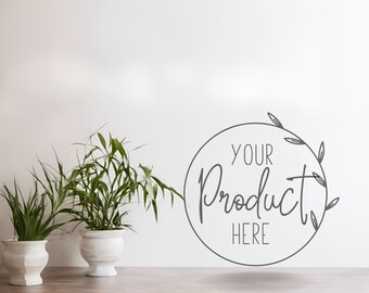 Empty Room Mockup Background, Digital Background, Greenery Background Mockup, Digital Backdrops, Background Stock Photo Wood Floor